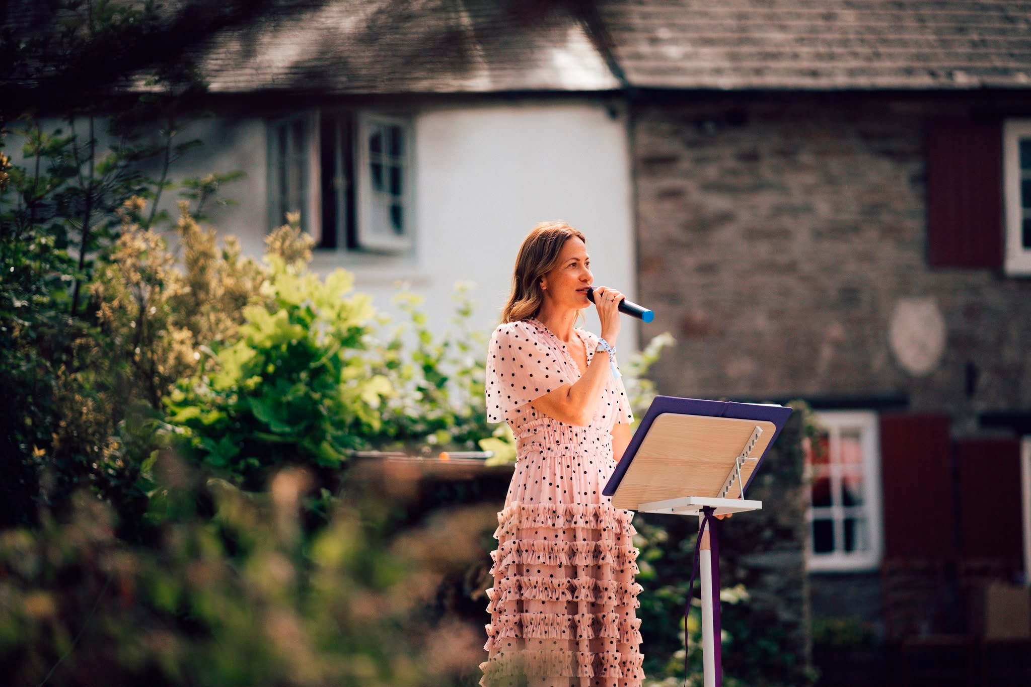 Jane Roques-Shaw conducting a wedding ceremony